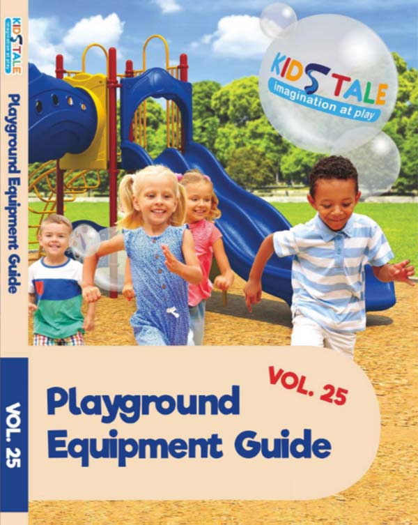 KidsTal playground equipment with children running at a playground