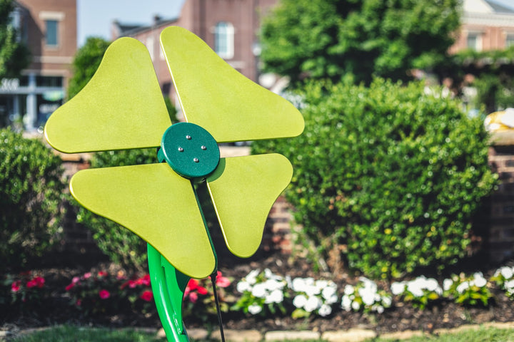 green flower instrument in a park