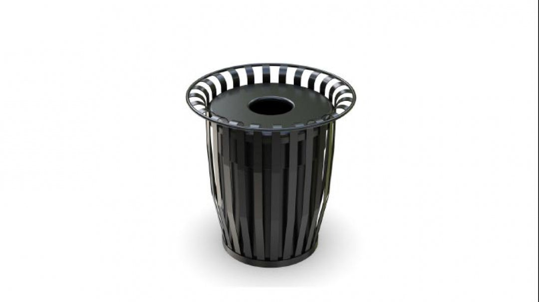 black trashcan