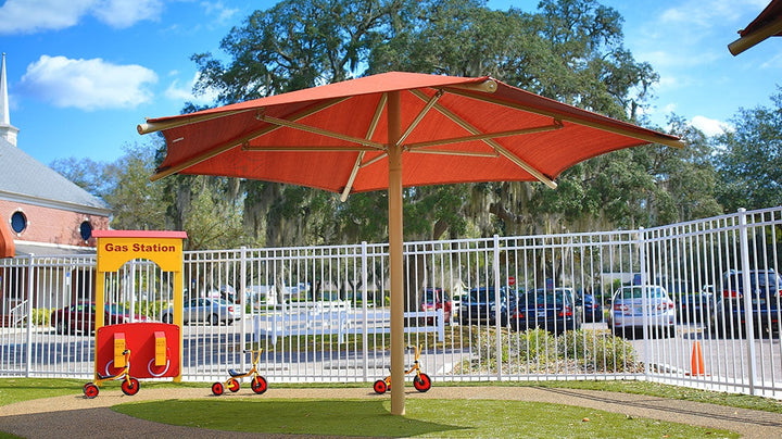 Hexagon Single Column Umbrella - The Sun Shade Company