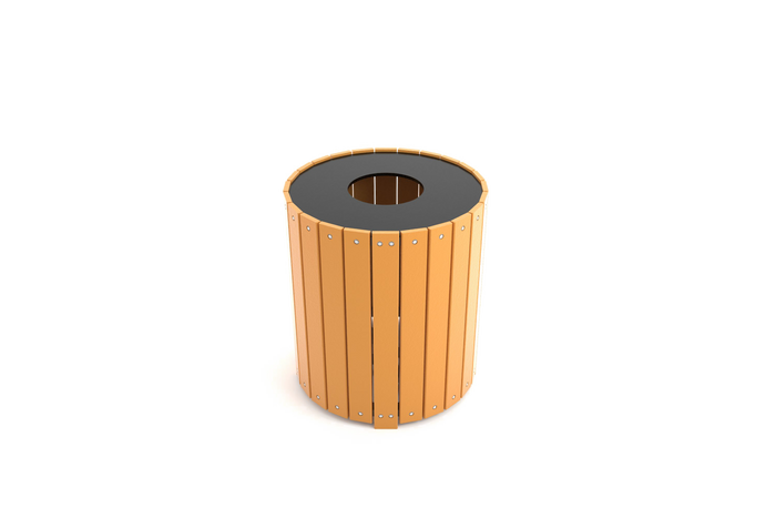32 Gallon Recycled Trash Receptacle - Round
