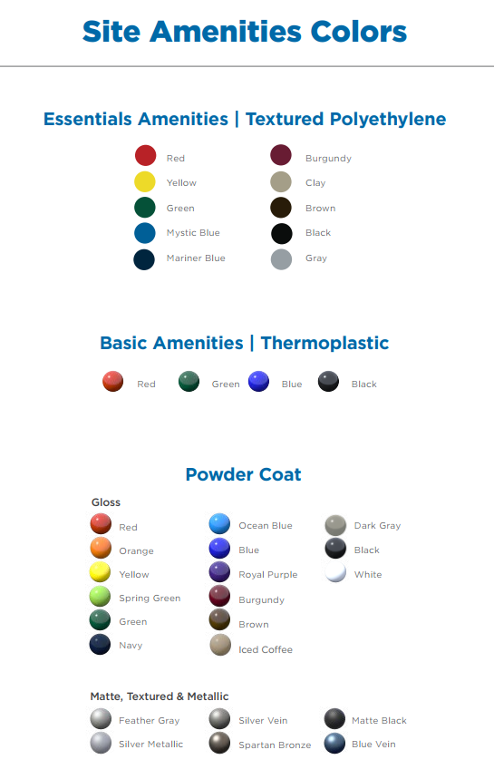 Site Amenities Colors