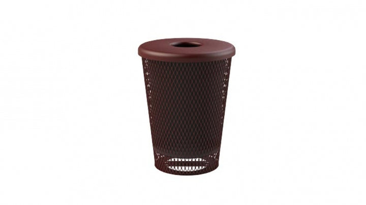 maroon tapered trashcan