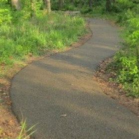 Resilient walking pathway and trails for outdoor areas
